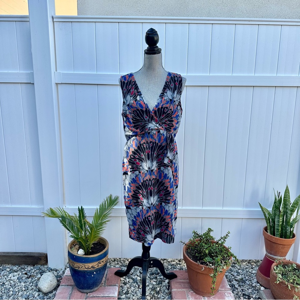 NWT Banana Republic Dress Sz 12 Colorful business casual over the knee